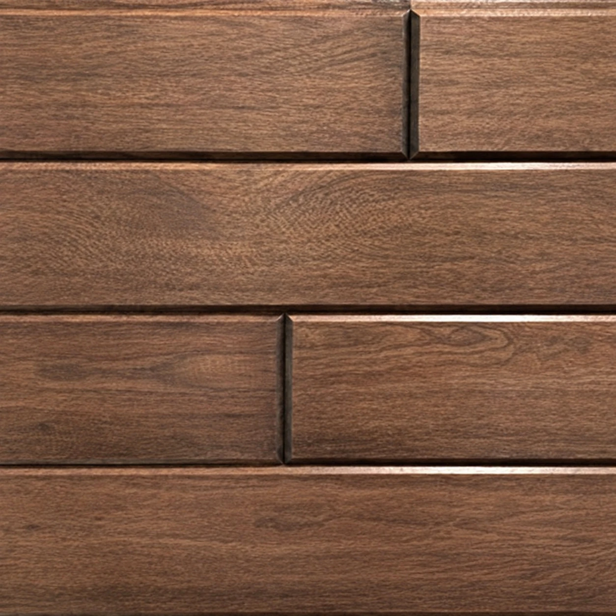 Red Grandis Colonial finish boards showing natural variation