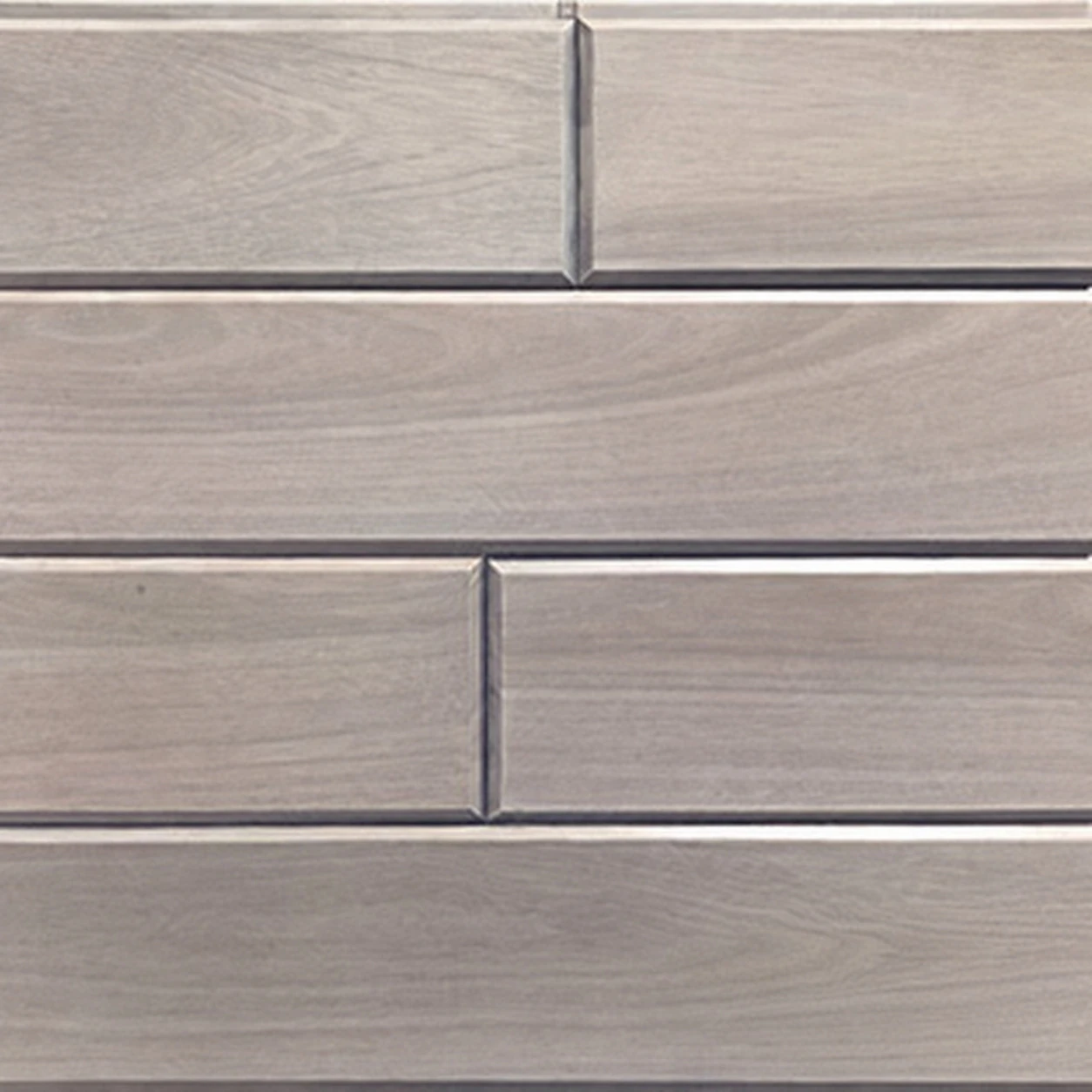 Red Grandis Weathered Grey finish boards showing natural variation