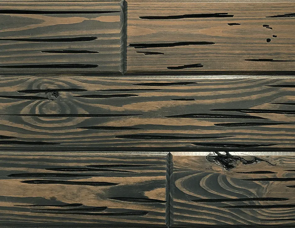 Southern Pine E-Peck Ebony photographed finish board