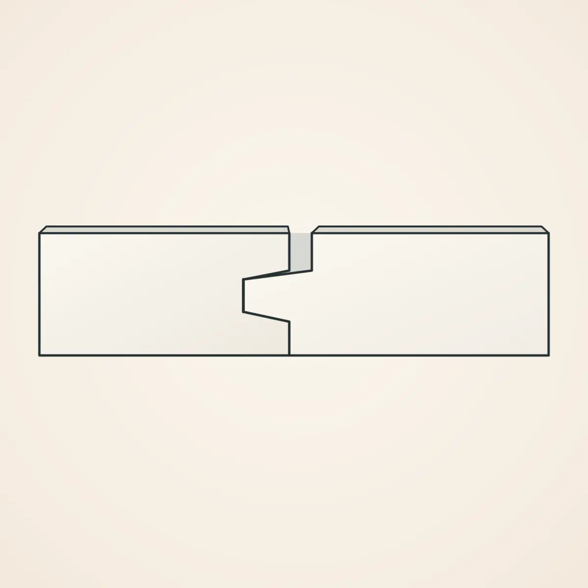 Two square-edge tongue-and-groove boards joined with a narrow reveal