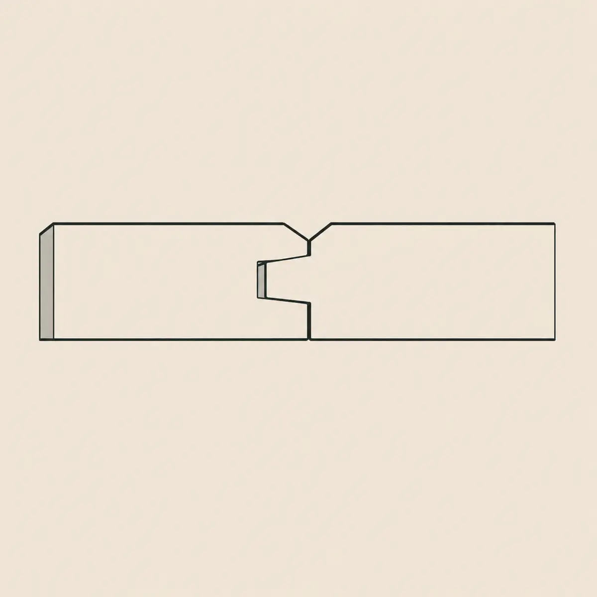 Two tongue-and-groove boards joined with a V-shaped seam